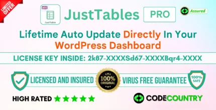 JustTables Pro With Original License Key For Lifetime Auto Update.