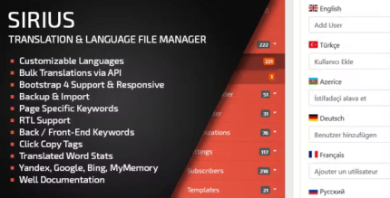 Sirius PHP Translator & Multi-Language File Editor