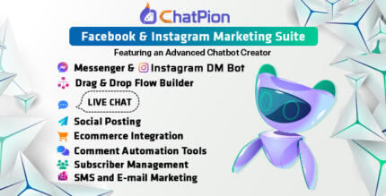 ChatPion: AI Chatbot for Facebook, Instagram, eCommerce, SMS/Email & Social Media Marketing (SaaS)