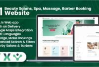 Customer Website For Multi-Vendor Beauty Salons, Spa, Massage, Barber Booking, Business Listing