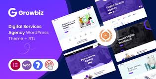 Growbiz - Digital Services Agency WordPress Theme + RTL