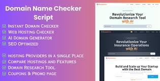 Domain Hub - Domain Checker, AI Name Generator, Who-is-hosting, Whois, DNS React Nextjs tools.