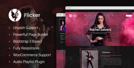 Flicker – Musician WordPress Elementor Theme