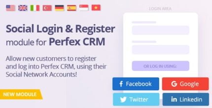 Social Media Login module for Perfex - Register and Log-in using social networks