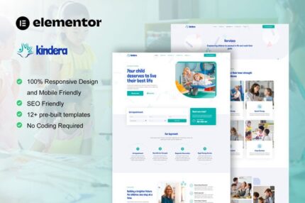 Kindera - Child Therapist & Psychologist Service Elementor Template Kit