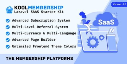 KoolMembership - Advanced Laravel SAAS Starter Kit with CRUD Generator