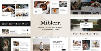 Miblerr - Modern, Creative & Multipurpose Blog WordPress Theme