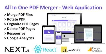 PDF Merger - Merge, Rotate, Organize, Delete & Preview PDF - React Next.js Web App