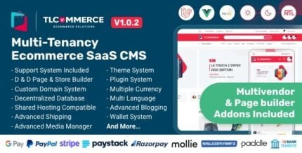 TLCommerce SaaS | Laravel & VueJS Powered Multi-Tenancy Ecommerce SaaS CMS