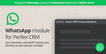 WhatsApp module for Perfex CRM - Support your clients and staff members through WhatsApp chat