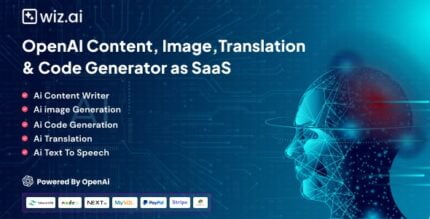 WizAI - OpenAI Content, Image, Translation, ChatBot, and Speech to Text Generator SaaS Platform