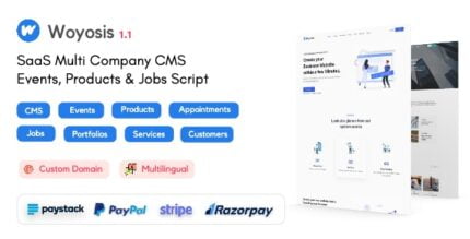 Woyosis - Saas Multi Company CMS - Events - Products & Jobs Script