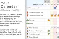 Your Calendar - Universal multi-functional calendar. Team, rental, multipurpose calendar.