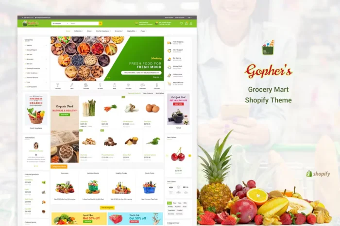 Gopher's | Grocery, Shopping Shopify Theme