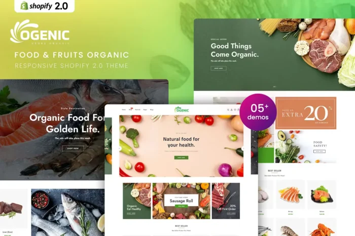 Ogenic - Food & Fruits Organic Shopify 2.0 Theme