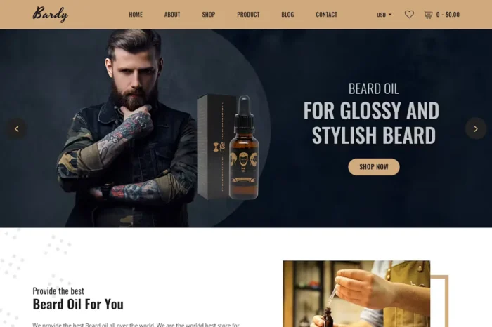 Bardy - Beard Oil Shopify Theme