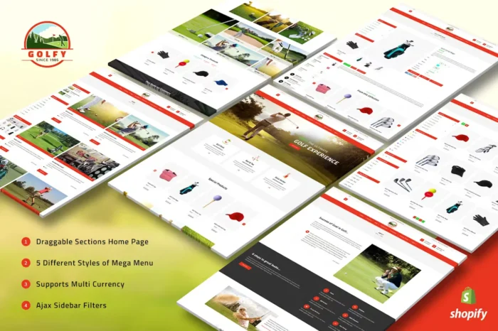 Golfy - Golf, Sports Shopify Theme