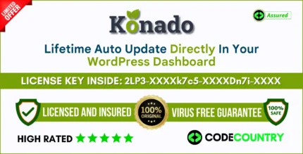 Konado Theme With Original License Key for Lifetime Auto Update.