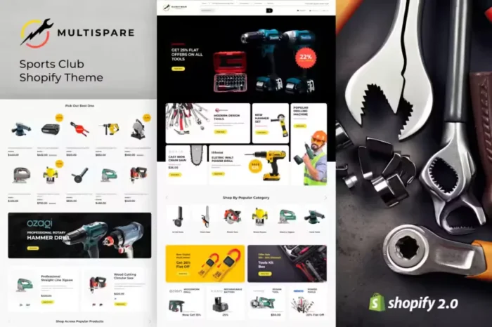 Multispare - Hardwares, Tools Shopify Theme.