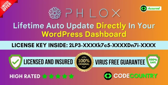 Phlox Pro With Original License Key for Lifetime Auto Update.