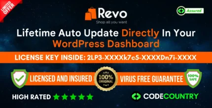 Revo Theme With License Key For Lifetime Auto Update.