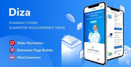 Diza - Pharmacy Store Elementor WooCommerce Theme With Lifetime Update.