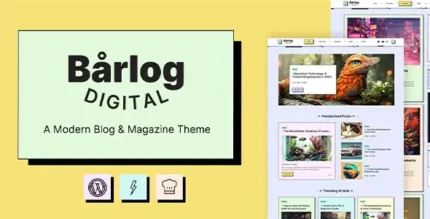 Barlog - A Modern Blog & Magazine Theme With Lifetime Update.