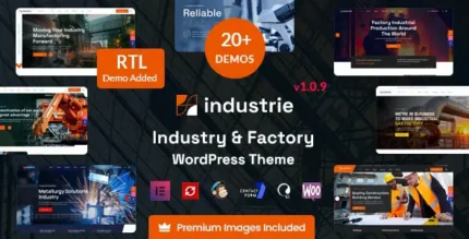 Industrie - Factory & Industry WordPress Theme With Lifetime Update.