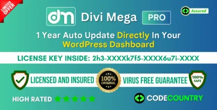 Divi Mega Pro Activation With Original License Key.