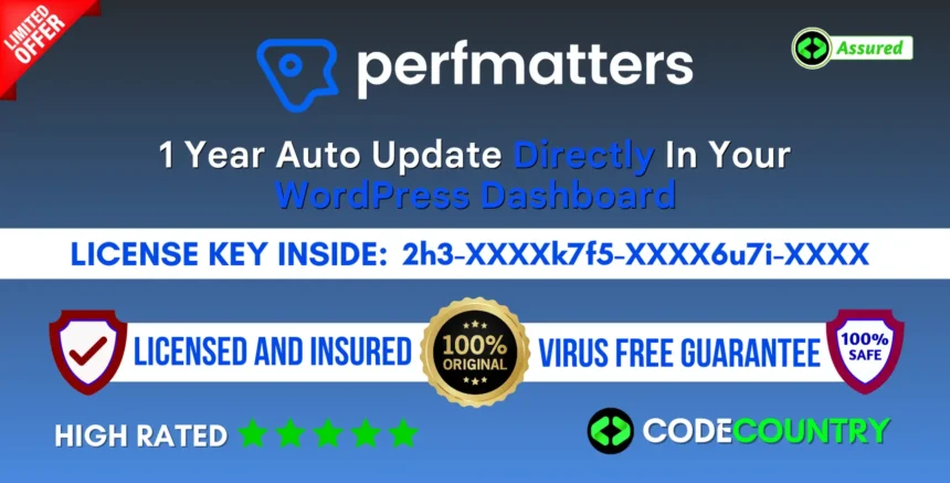Perfmatters WordPress Performance Plugin With License Key.
